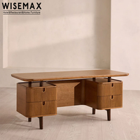 WISEMAX FURNITURE Table d'étude de chambre à coucher américaine vintage Table de bureau d'ordinateur en bois de frêne pour bureau à domicile