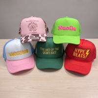 Casquette Trucker en Mousse à 5 Panneaux Bicolore avec Dos en Maille, Bordure en Corde, Broderie 3D en Relief Personnalisée, Logo Patch Camouflage – Casquettes en Gros pour Marques