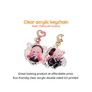 Gantungan Kunci Akrilik Kustom Personalisasi dengan Glitter Holografik Pelangi dan Epoxy Akrilik Transparan - Product Image 2