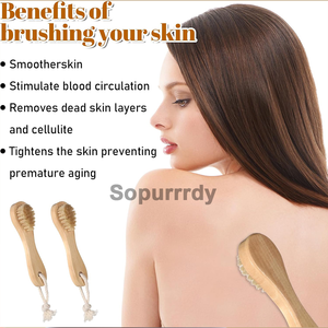Brosse nettoyante visage en poils naturels avec logo personnalisé, mini brosse sèche pour nettoyer en profondeur les pores, éliminer l'acné, exfolier le corps et les pieds - Product Image 4