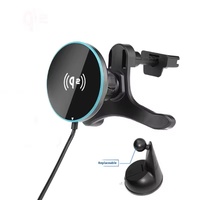 Chargeur de voiture sans fil rapide 25W avec support magnétique à ventouse et crochet Type-C compatible avec iPhone 15/16/17 Plus