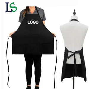 waterproof beauty pocket custom with logo black stylist nail hair cutting barber salon aprons