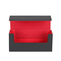 Boîte de rangement pour cartes de jeu de grande taille personnalisée, boîte de rangement pour cartes de jeu à double rabat avec plateau, convient aux cartes de jeu magnétiques à une touche