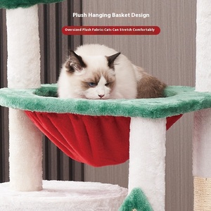 Grattoir et jouet stables de tour d'<span class=keywords><strong>arbre</strong></span> à <span class=keywords><strong>chat</strong></span> de série moderne de Noël avec fournitures intégrées de nid pour des grossistes - Product Image 6