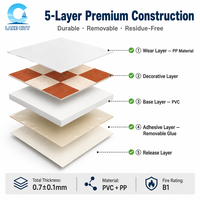 Autocollant de sol auto-adhésif, carrelage 3D en PVC vinyle, imperméable, ignifuge, amovible, mosaïque, décoration murale pour cuisine et maison