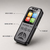 Lecteur MP3 numérique professionnel K9 personnalisé à réduction de bruit, écran couleur haute définition, enregistrement vocal, WAV USB 2.0