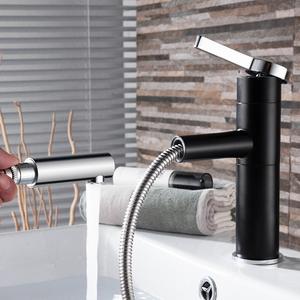 Grifo de Lavabo Extraíble Moderno, Monomando, Montaje en Cubierta, Manguera de 60 cm, Válvula de Latón para Lavabo de Baño - Product Image 2