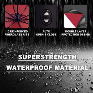 Parapluie professionnel personnalisable à 10 baleines avec logo, résistant à la pluie et au vent, parapluie pliant automatique fantaisie - Product Image 4