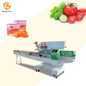 Horizontal Autometic Pillow Flow Fresh Vegetables Ice Maker Commercial And Solar Floor Heating Pipe Packaging Packing Machine