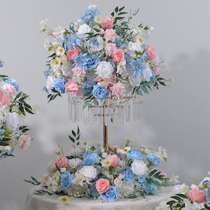 Boule de fleurs artificielle rose rose M-FB236, 50 cm, centre de table, décoration en soie pour arrangements de mariage - Product Image 6