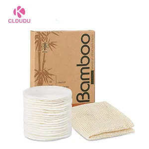 热风可重复使用的竹子卸妆垫清洁面部可重复使用的棉垫