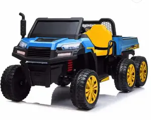 Tractor eléctrico grande para niños, vehículo con batería de 24v, 2 asientos, seis ruedas, para conducir