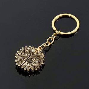 Porte-clés personnalisable en alliage de zinc motif tournesol, gravé au laser, cadeau fantaisie, porte-clés vierge personnalisé pour la fête des Pères ou de la Mère - Product Image 3