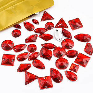 OLeeya Venta al Por Mayor Surtido de Formas 20, 50 o 100 Piezas de Cristales de Resina para Coser con Parte Trasera Plana para Accesorios de Ropa - Product Image 4