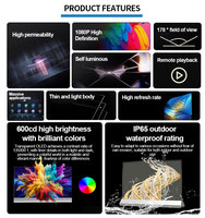Écran transparent intérieur de 55 pouces, écran tactile OLED, téléviseur intelligent avec fonctionnalités intelligentes