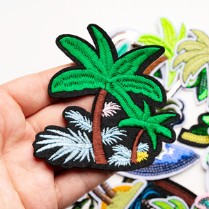 Apliques Verdes para Artesanato e Acessórios de Vestuário DIY, Patch Bordado de Palmeira de Coco, Patch Termocolante, <span class=keywords><strong>Patches</strong></span> para Costura DIY - Product Image 2