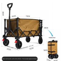 Chariot de camping pliable en métal léger, poussette de pique-nique d'extérieur inclinable, chariot de camping compact et portable à ouverture arrière