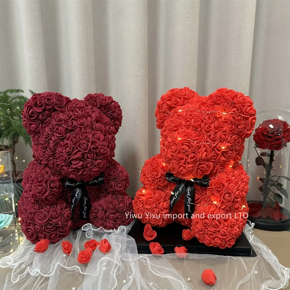 2024 Luxe Handgemaakte Cadeau Valentijnsdag Cadeaus Moederdag Geschenken Roos Teddybeer 25Cm 40Cm 70Cm Rozenbeer