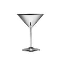 Tasse à Martini en acier inoxydable 304 transfrontalière, logo personnalisé, durable, en forme de V, pour hôtels et bars