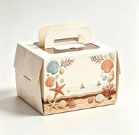 Boîte cadeau carrée en carton ivoire imprimée CMJN personnalisée en gros pour emballage de desserts de boulangerie, idéale pour anniversaires, mariages et événements.