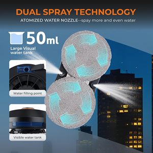 Robot Limpiacristales Eléctrico Profesional con Control Remoto por Aplicación, Aspiradora de Vidrios con Pulverizador de Agua para Uso Doméstico, en Automóviles y Autocaravanas, Sin Escobillas - Product Image 2