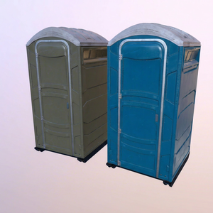 Cabine de toilette portable en plastique, design moderne et durable pour les lieux publics, modèles bleu et gris - Product Image 1