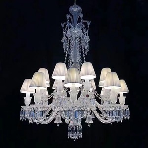 Candelabro de cristal de vela K9 de lujo europeo de alta calidad con pantalla, decoración de Hotel, candelabro de sala de estar - Product Image 1