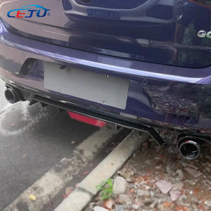 Paraurti posteriore diffusore labbro nero lucido Splitter piastra corpo Kit silenziatore gola coda per <span class=keywords><strong>Volkswagen</strong></span> VW <span class=keywords><strong>Golf</strong></span> 7.5 <span class=keywords><strong>2017</strong></span> - Product Image 5