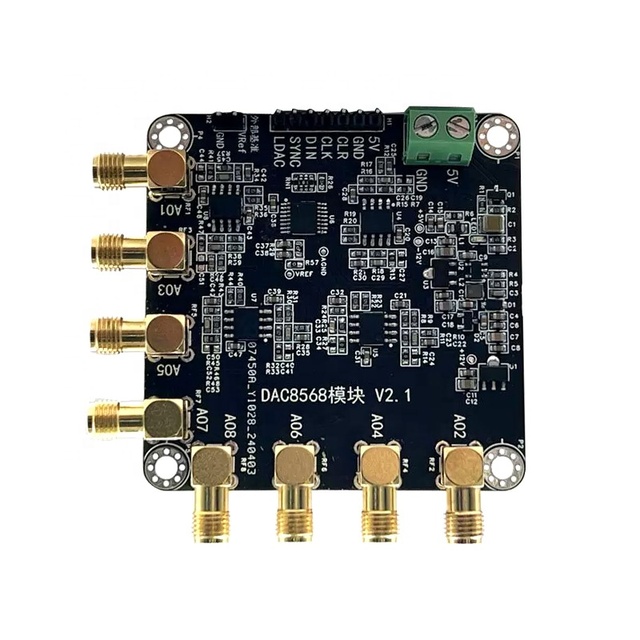 DAC8568 8-Channel 16-Bit Low-Speed Precision Digital-to-Analog Converter (DAC) Module, ±5V / ±10V Adjustable Output