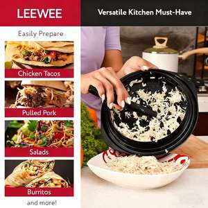 Déchiqueteur de poulet manuel premium de 10 pouces, grand modèle, avec base antidérapante visible, pince et brosse pour cuisine, barbecue, tacos ou salade de poulet - Product Image 5