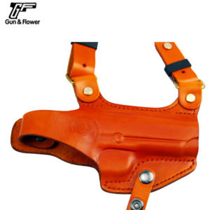 ซองปืนหนังสะพายไหล่สำหรับปืนและดอกไม้ <span class=keywords><strong>P226</strong></span>,พร้อมกระเป๋าใส่แม็กกาซีนคู่สีน้ำตาล - Product Image 3