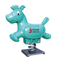 Cheval à Bascule à Ressort Qiyuan QY002 Sur Mesure, en Plastique PE de Haute Qualité, Coloré, pour Enfants, Équipement d'Extérieur, 100 kg