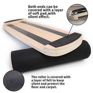 Zhensheng logotipo personalizado antideslizante Yoga entrenamiento Fitness Tabla de equilibrio de madera con rodillo multifunción ejercicio tabla de equilibrio - Product Image 5