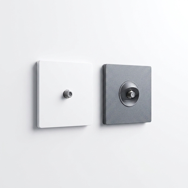BENDI C46 EU Standard 86 Type TV Wall Socket Flush Mount CATV Satellite Outlet White/Grey PC Panel 16A IP20 Home/Hotel