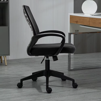 Chaise de bureau en tissu blanc avec coussin souple, sans appui-tête, mobilier de bureau