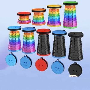 Portable Modern Plastic Foldable Retractable Collapsible <b>Stool</b> Telescopic <b>Adjustable</b> <b>Height</b> Stackable Entry High Bedroom School - Product Image 1