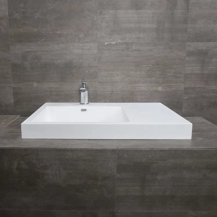 Design moderne salle de bain bébé lavabo de surface solide en marbre bassins évier en résine artificielle faite sur commande professionnelle