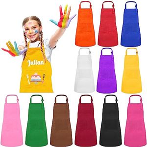 キッズシェフ帽子エプロン年齢5-12キッズエプロン男の子のための子供女の子の料理ベーキング絵画着用昇華印刷カスタムロゴ - Product Image 2