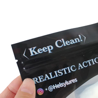 Sachets d'emballage d'assaisonnement pour appâts de poisson avec fenêtre transparente brillante fermeture à glissière trois côtés imprimée personnalisée sacs en plastique