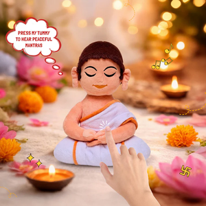 Figurine religieuse spirituelle dévotionnelle en peluche douce Mantra Chanting Jain Swami de 28 cm, jouet de méditation sonore éducatif pour enfants - Product Image 4