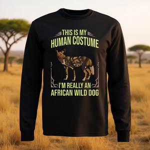 T-shirt a maniche lunghe con cucciolo di cane selvatico africano dipinto - Categoria prodotti promozionali - Product Image 2