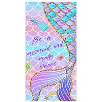 Serviettes de plage personnalisées à séchage rapide avec impression de queue de sirène, qualité de luxe, pliables, 70x140cm, en microfibre, avec logo