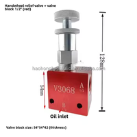 Vanne de régulation de pression Haohong V3068, réglable manuellement, pour le contrôle de la pression hydraulique et la protection contre les surcharges, ports G3/8 G1/2