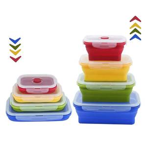BPA Free Anti-Leak Silicone Collapsible Bento Lch <b>Boxes</b> Eco-Friendly Grade <b>Container</b> for Portable Food Storage - Product Image 4