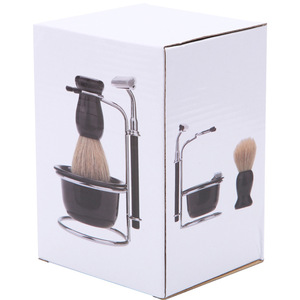 Kit de rasage Playboy cinq pièces pour hommes avec rasoir, brosse, bol, support et lames - Product Image 5