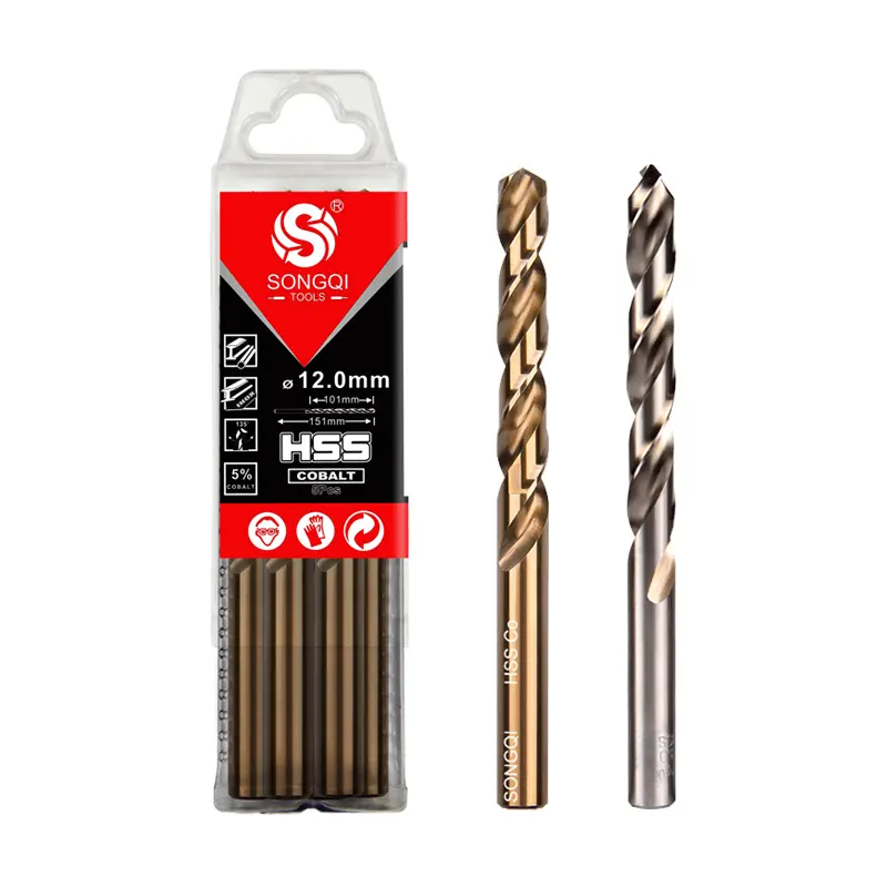 SONGQI Din338 HSS M2 Fully Ground Twist Drill Bit for Metal (0.5mm-10mm) PVC Box Free Metal Drilling Plain Metal Pieces DIN 338