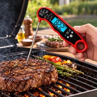 Thermomètre numérique pliable étanche à lecture instantanée pour cuisine, four, barbecue, viande, bonbons – Large plage de température, haute précision