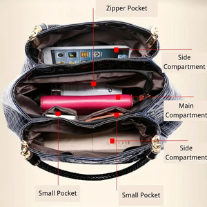 Bolsos de Hombro de Moda para Mujer, Estilo Europeo y Americano, Patrón de Cocodrilo, Bolsos de Mano de Cuero PU, Bolso Tote de Lujo para Mujer - Product Image 6