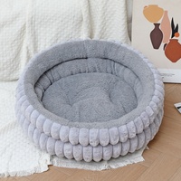 Lit pour animaux de compagnie DO Luxury à rayures, mobile, pour chiens et chats, lavable, chaud, confortable, antidérapant, coussin doux, respirant, tendance, en carton