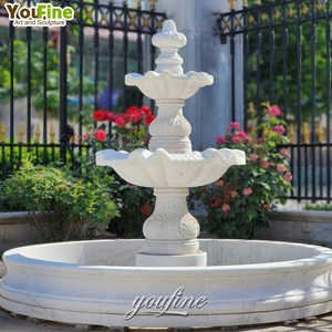 Fuente de mármol tallada a mano <span class=keywords><strong>para</strong></span> jardín, piedra blanca, personalizada, moderna, de gran tamaño - Product Image 5
